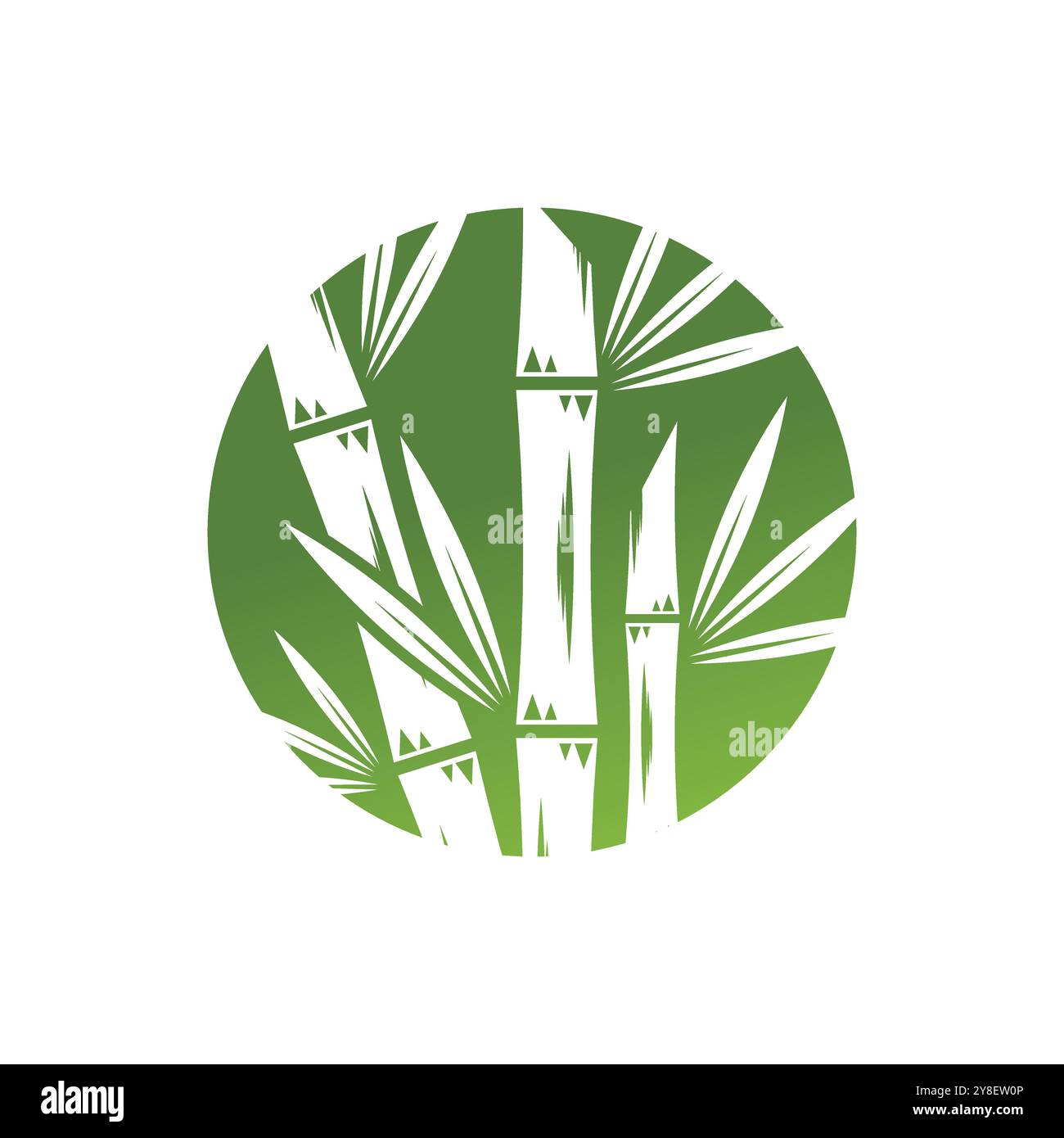 Bamboo with green leaf logo ilustration vector template Stock Vector