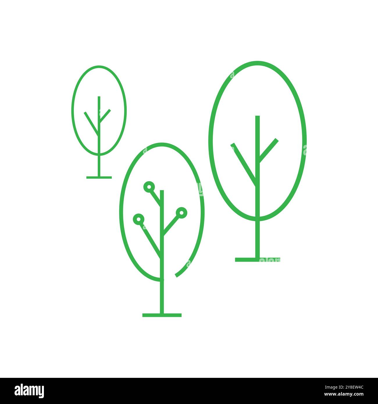 Tree Line Logo Template vector symbol nature Stock Vector