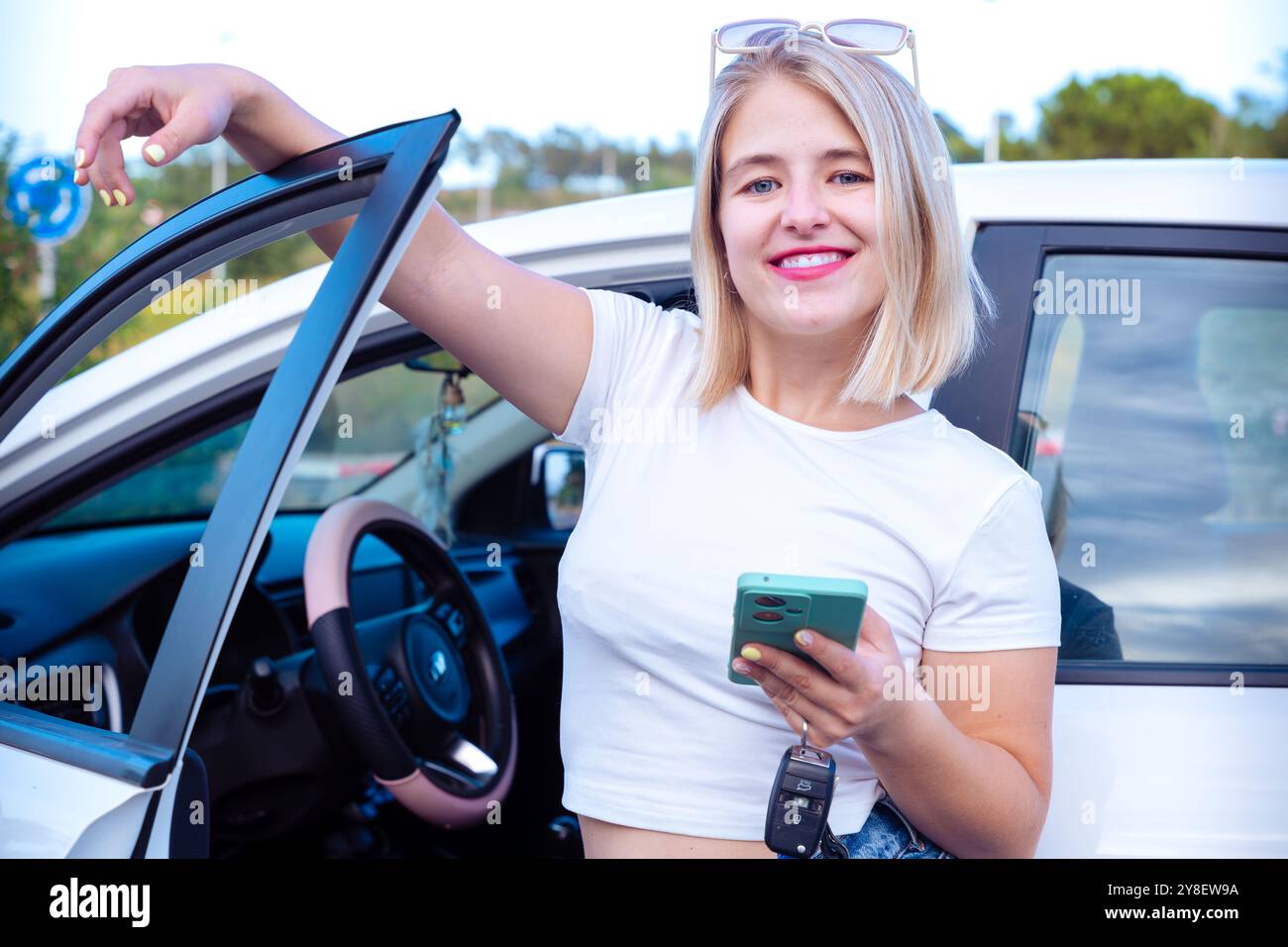 Trendy woman enjoying a day out hi-res stock photography and images - Alamy