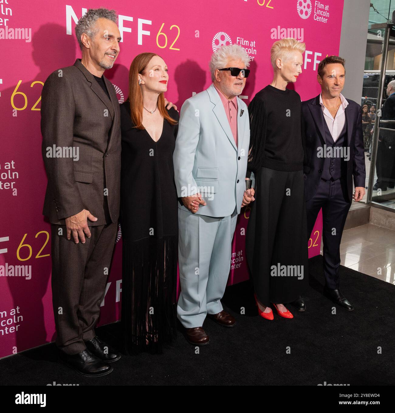 New York, USA. 04th Oct, 2024. John Turturro, Julianne Moore, Pedro Almodovar, Tilda Swinton, Alessandro Nivola attend premiere of 'The Room Next Door' at 62nd New York Film Festival at Alice Tully Hall in New York on October 4, 2024. (Photo by Lev Radin/Sipa USA) Credit: Sipa USA/Alamy Live News Stock Photo