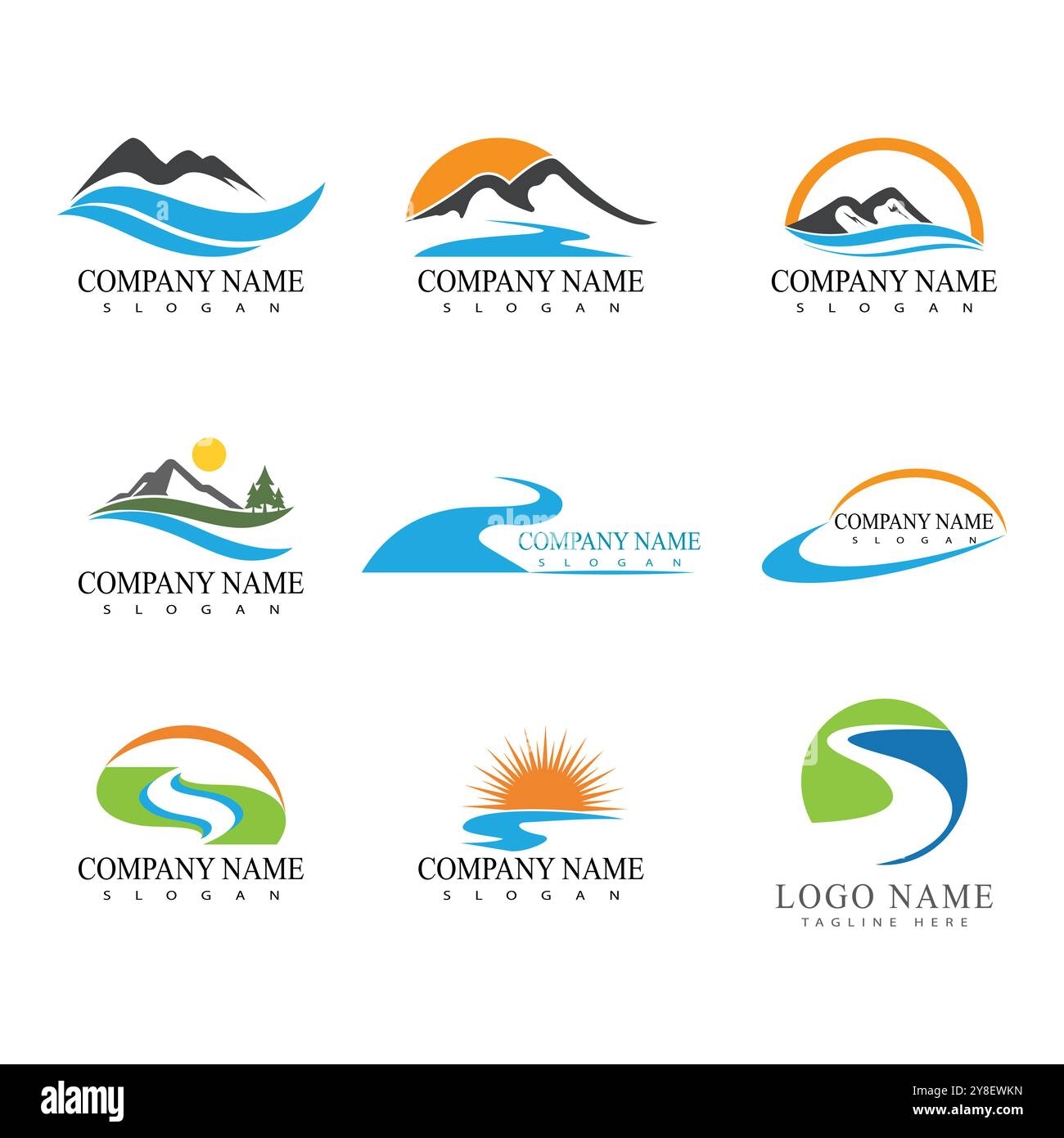 River vector icon illustration logo design Stock Vector