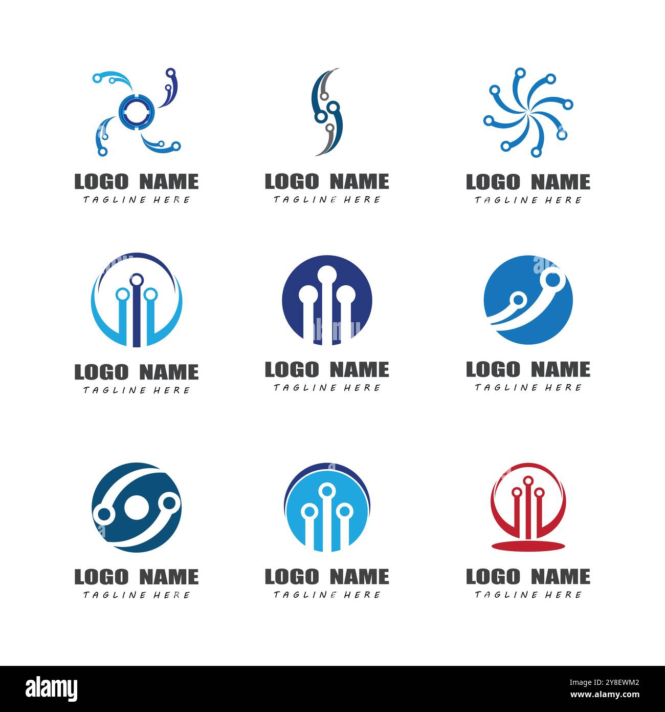 Circuit Logo Template vector illustration icon design Stock Vector