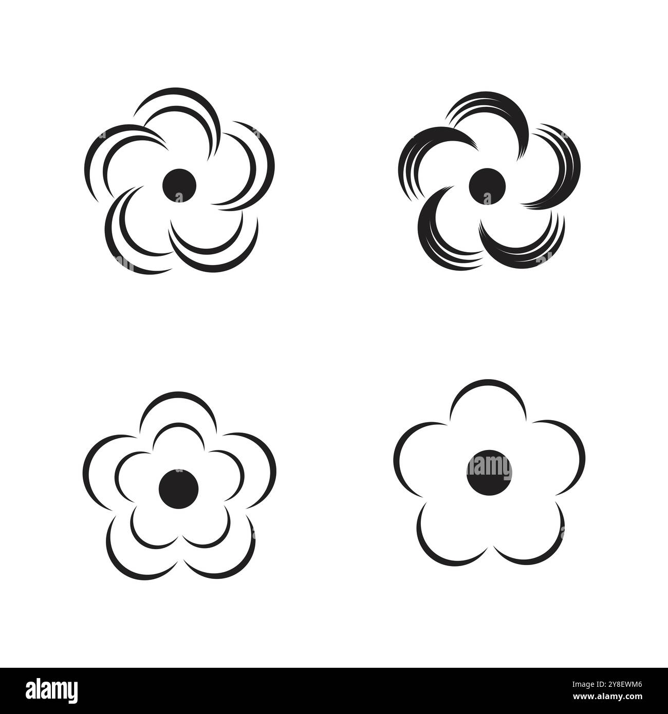 flower logo illustration vector design Stock Vector