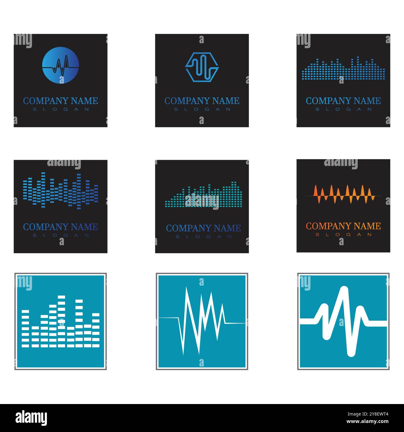 Sound waves vector illustration design template Stock Vector
