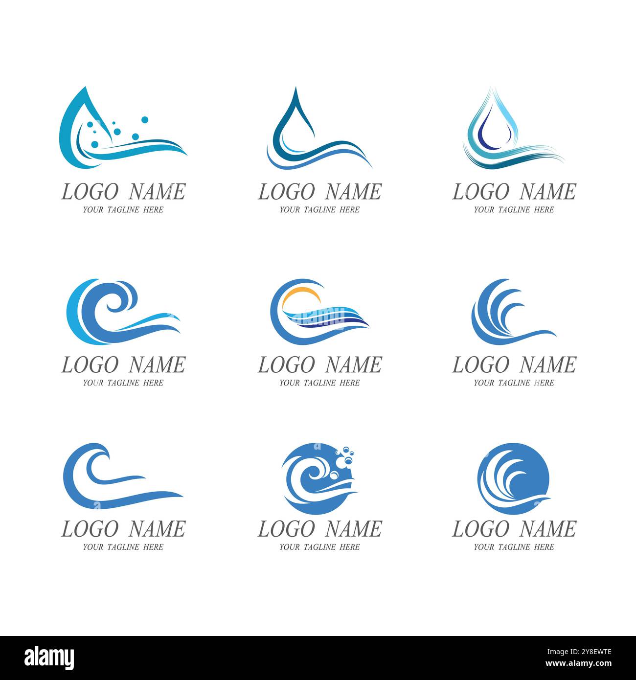 Water wave Logo vector and symbol Template Stock Vector Image & Art - Alamy