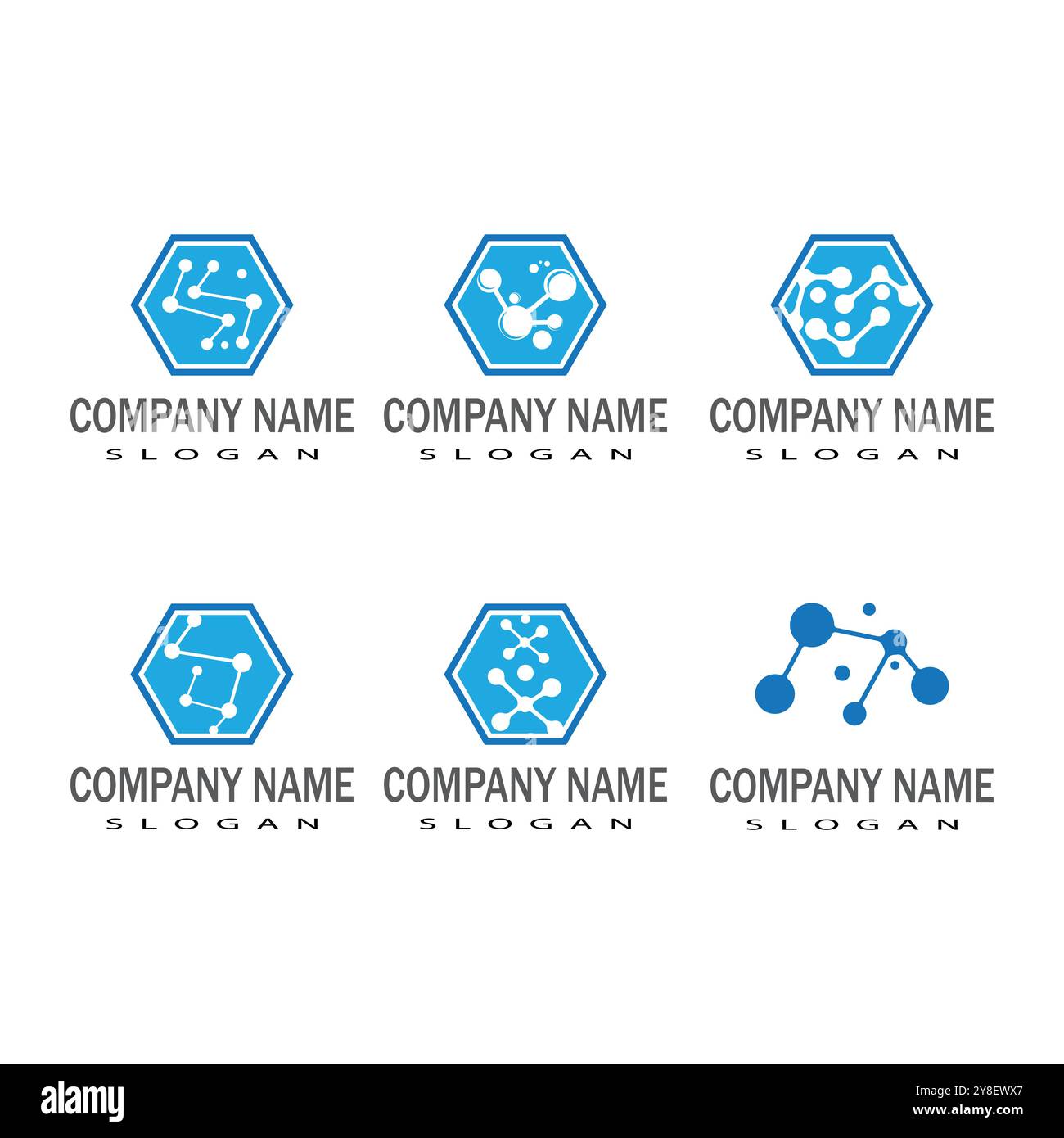 Molecule logo illustration vector template Stock Vector