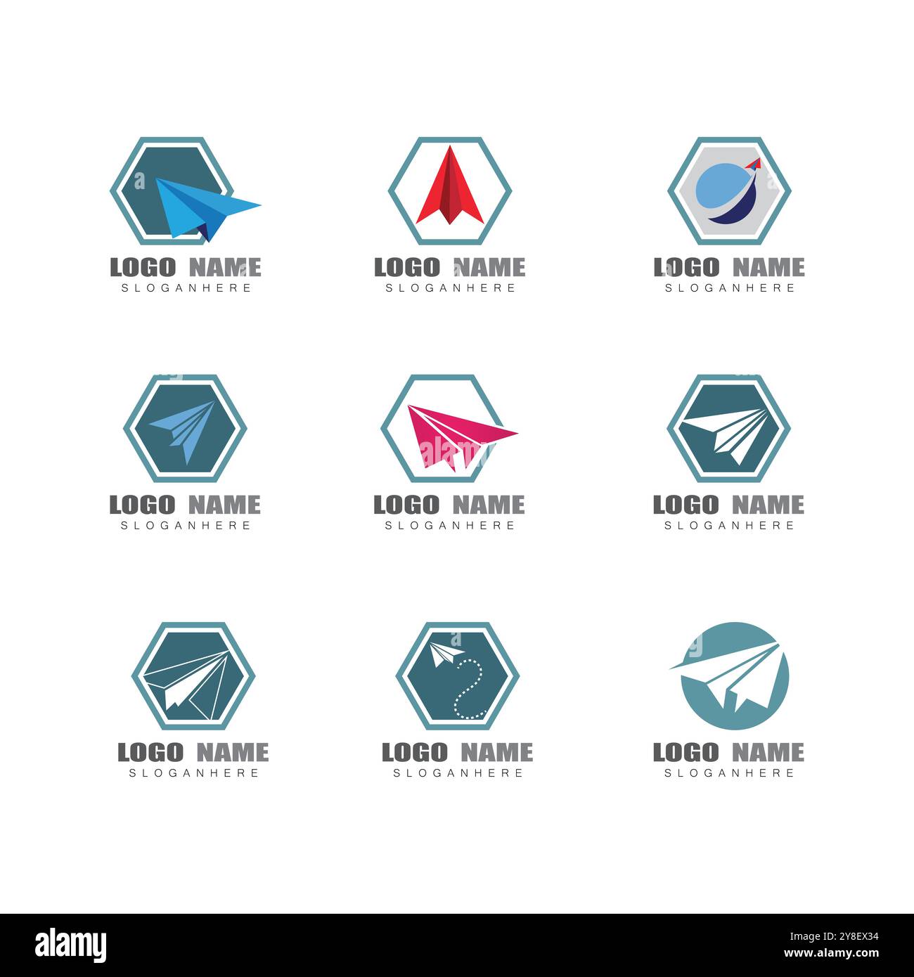 Paper plane logo vector illustration template Stock Vector