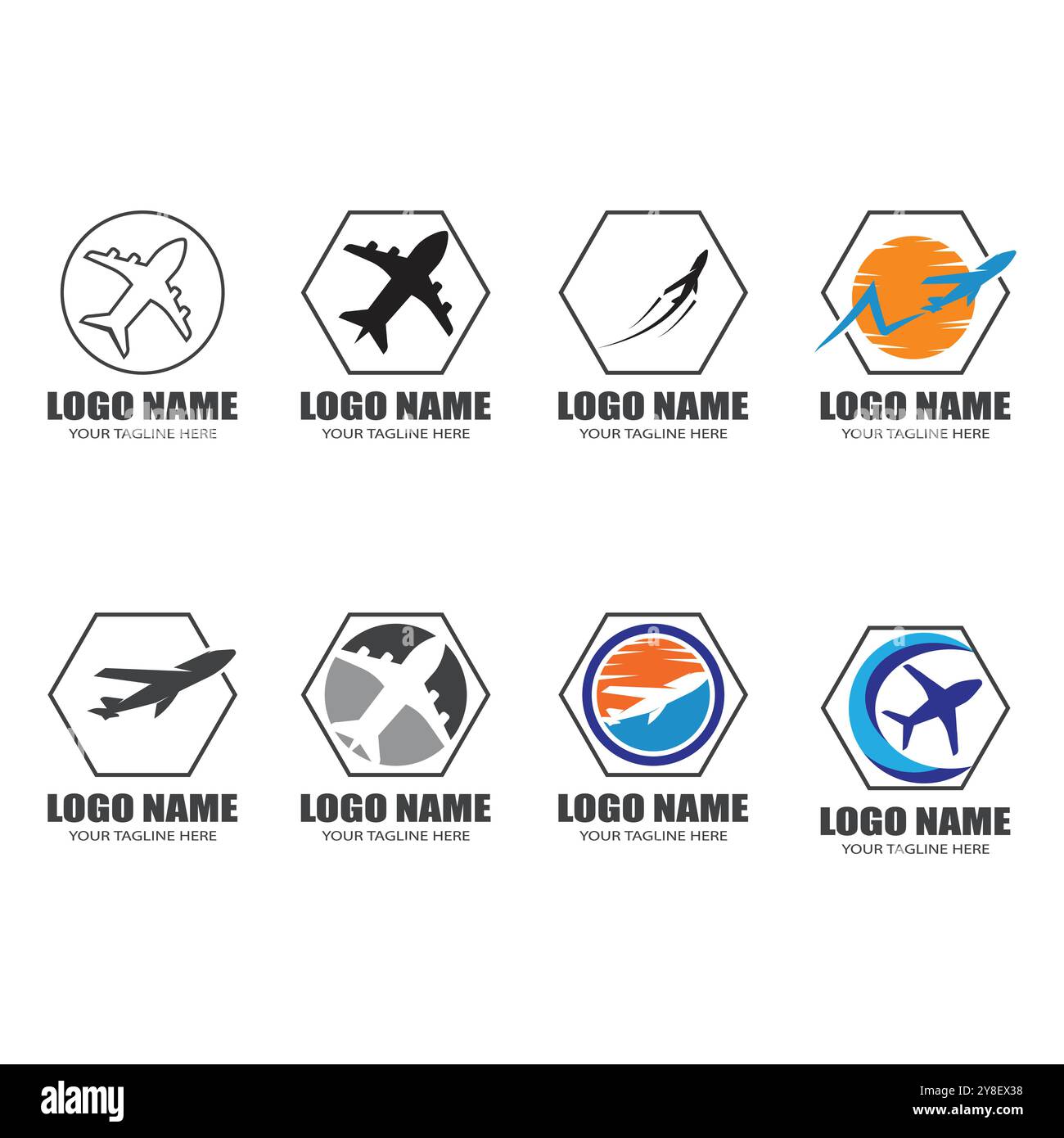 Airplane icon vector illustration design Logo Template Stock Vector