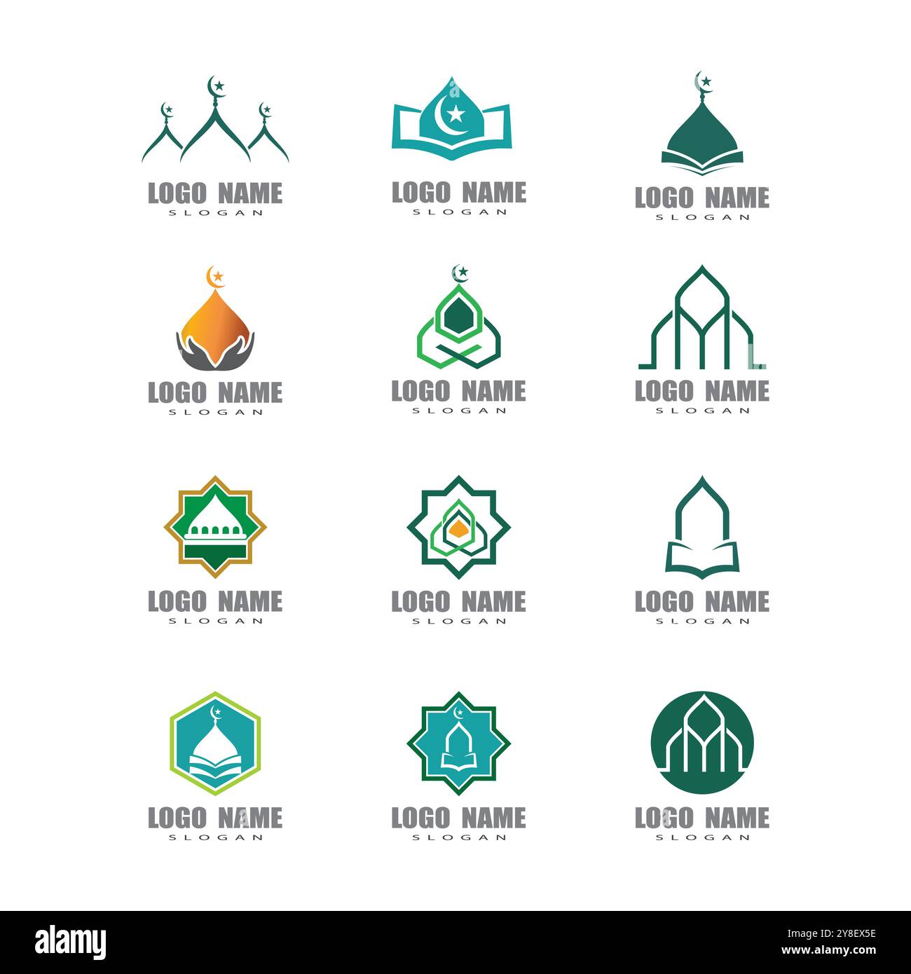 Mosque Logo Template vector symbol illustration design Stock Vector