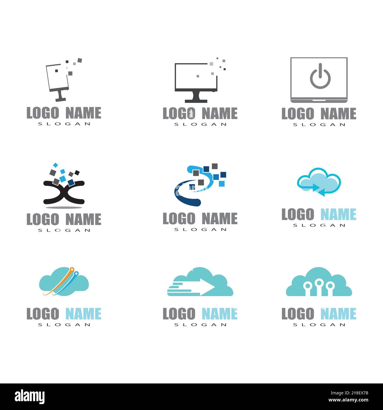 Computer Logo Template vector symbol illustration Stock Vector