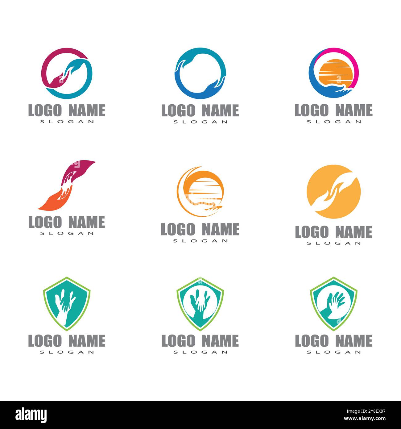 Hand Care Logo Template vector icon Business Stock Vector