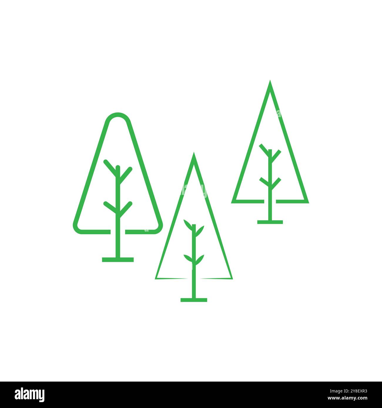 Tree Line Logo Template vector symbol nature Stock Vector