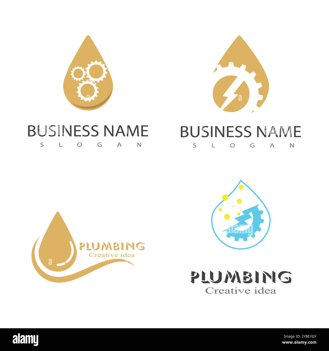 Plumbing logo vector design business template element design Stock Vector