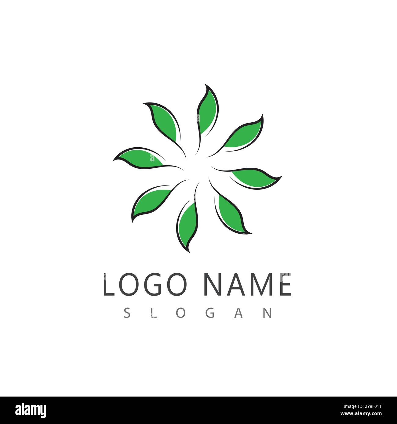 Leaf line logo vector and symbol Stock Vector