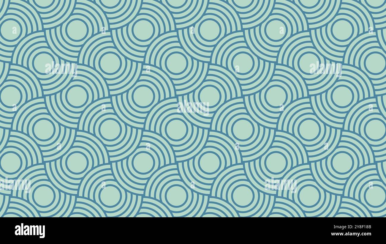 Model Against Patterned Background Abstract illustration of blue abstract geometrical circular shapes in ...