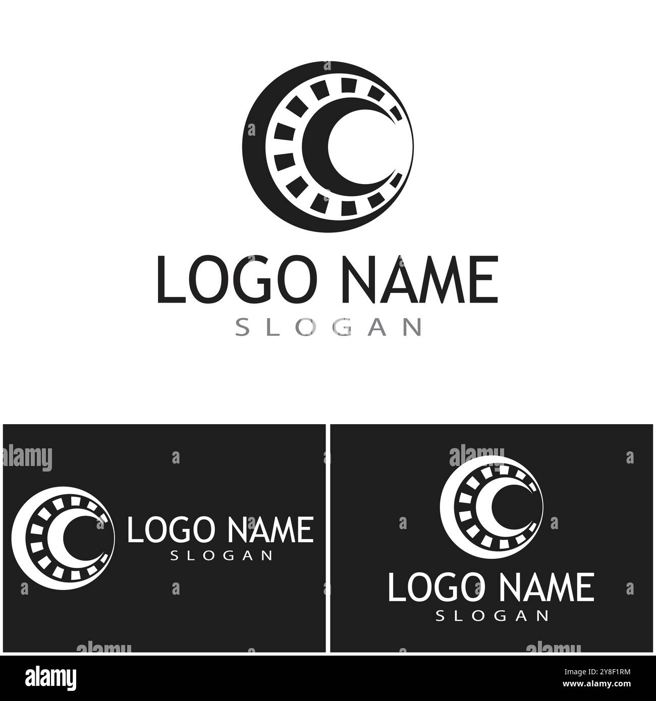 Circle vector flat design template Stock Vector