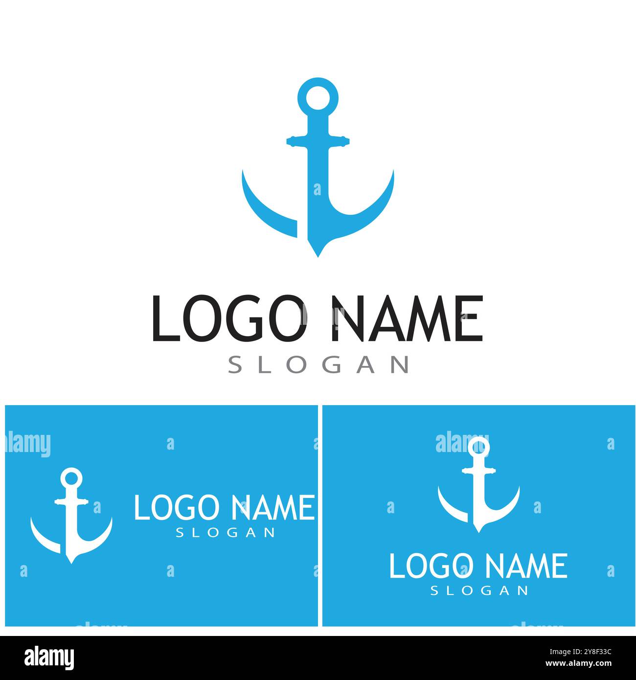 Anchor Logo Template vector symbol design Stock Vector