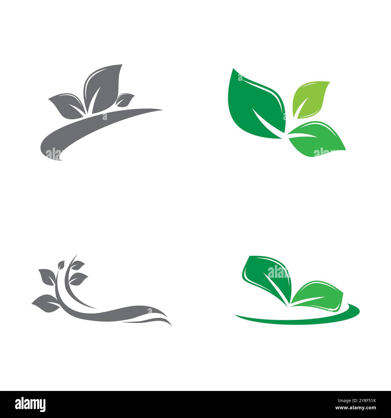 Leaf icon Vector Illustration design Logo template Stock Vector