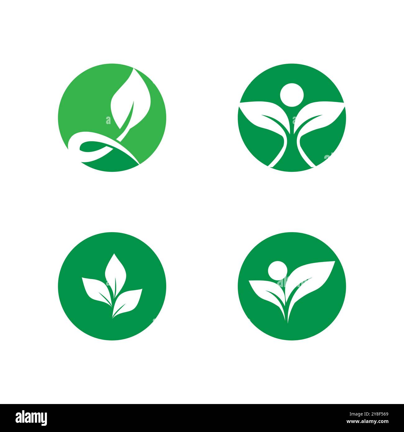 Leaf icon Vector Illustration design Logo template Stock Vector