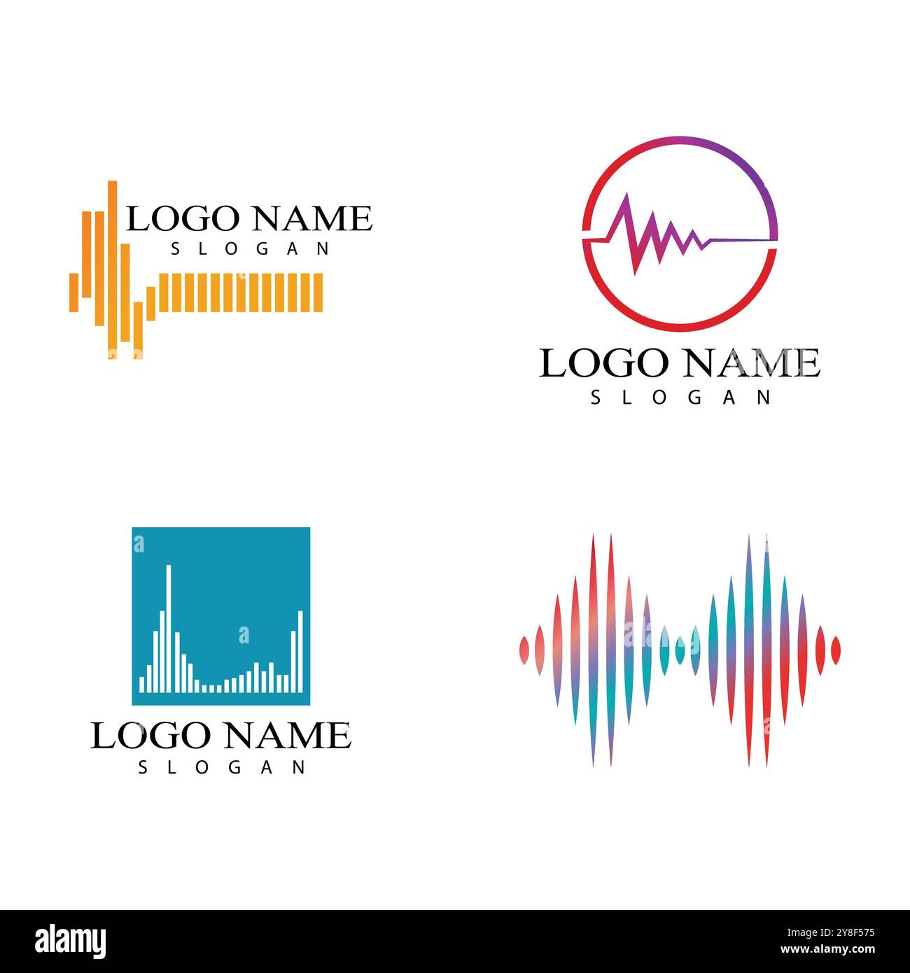 Sound waves vector illustration design template Stock Vector