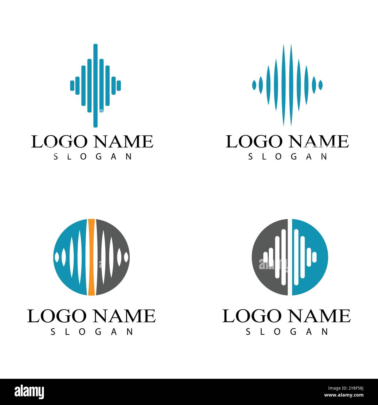 Sound waves vector illustration design template Stock Vector