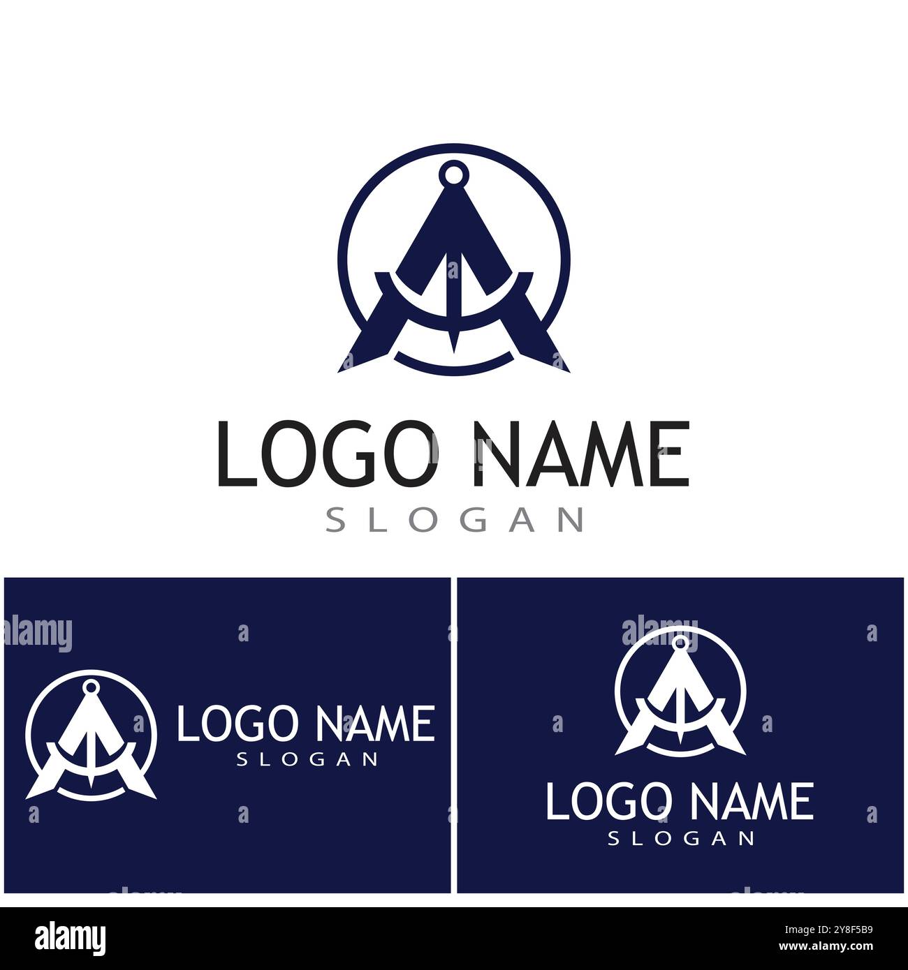 Anchor Logo Template vector symbol design Stock Vector