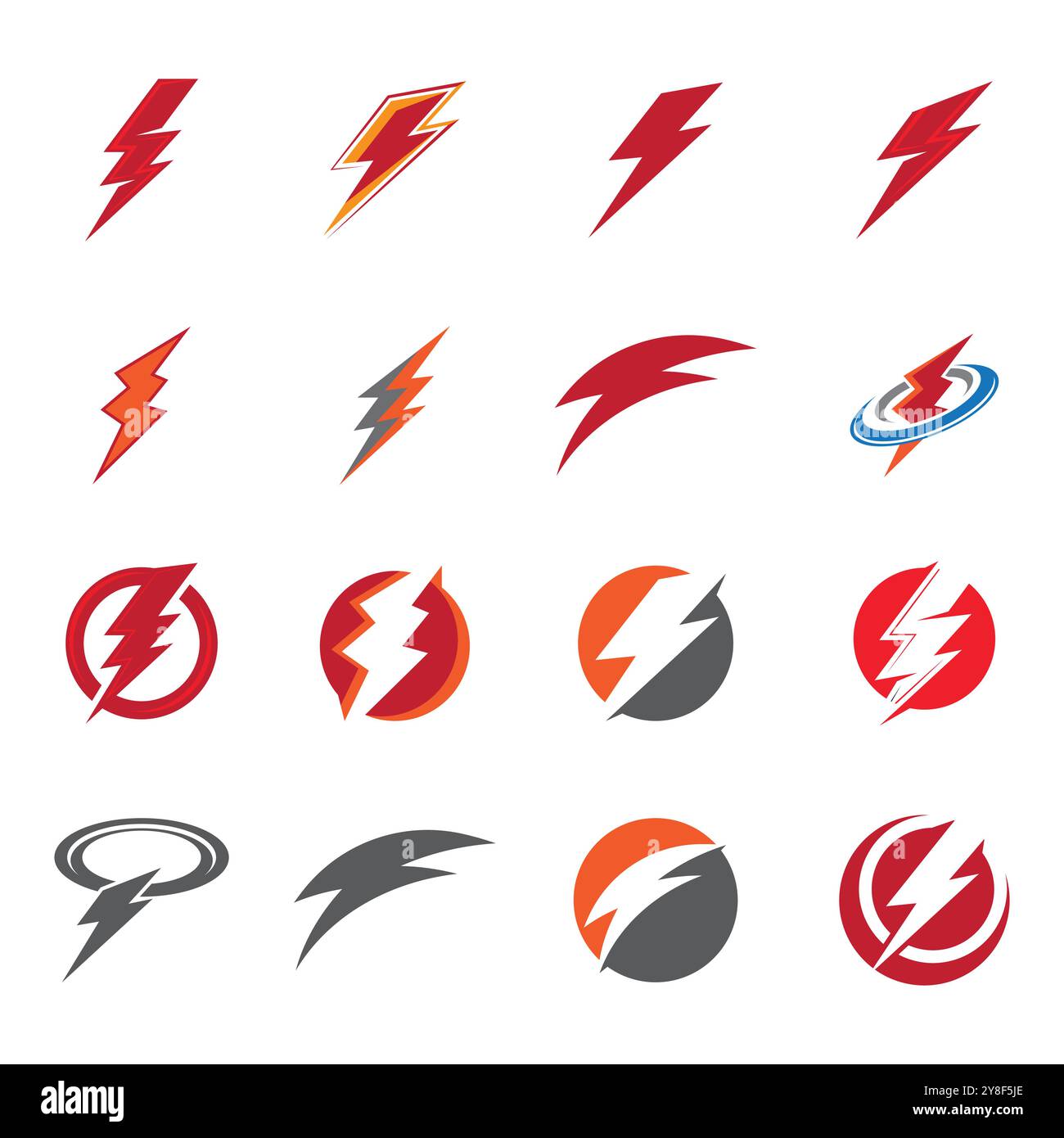 Flash thunderbolt Template vector icon illustration Stock Vector
