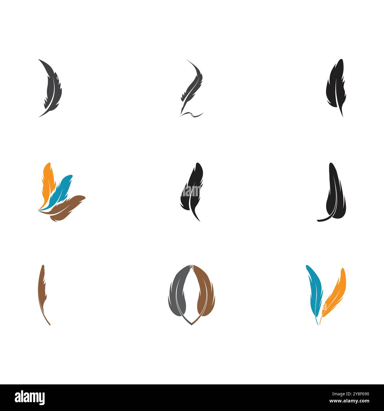 Feathers Logo Template vector symbol nature Stock Vector