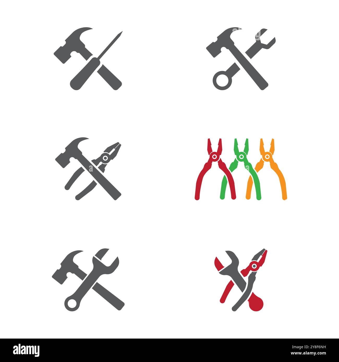 Set Service Tools vector icon illustration design template Stock Vector