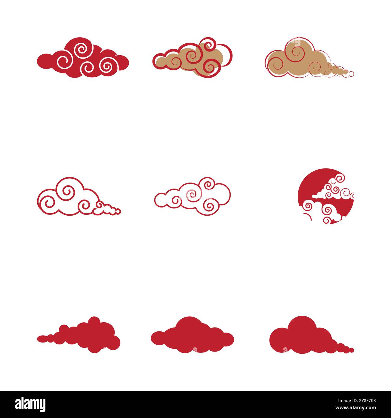 Chinese clouds Logo Template vector symbol design Stock Vector