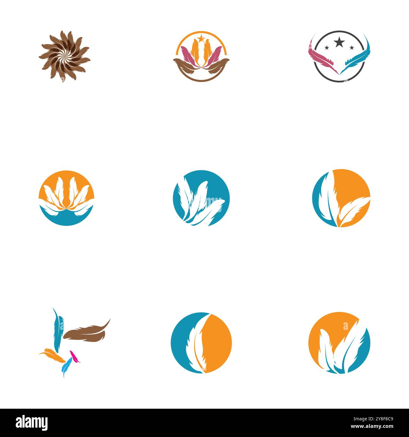 Feathers Logo Template vector symbol nature Stock Vector
