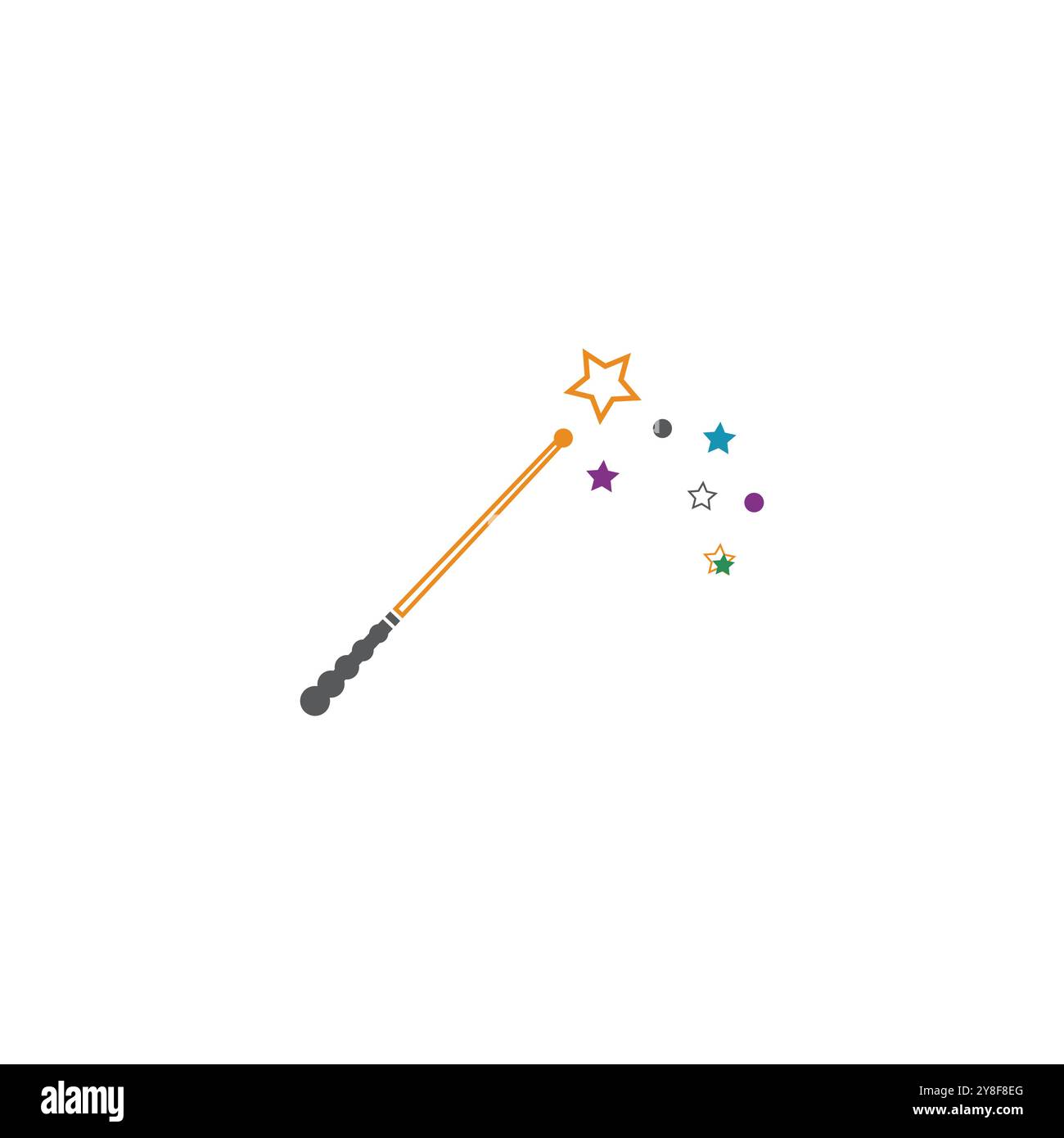 Wand magic stick Logo Template vector symbol Stock Vector