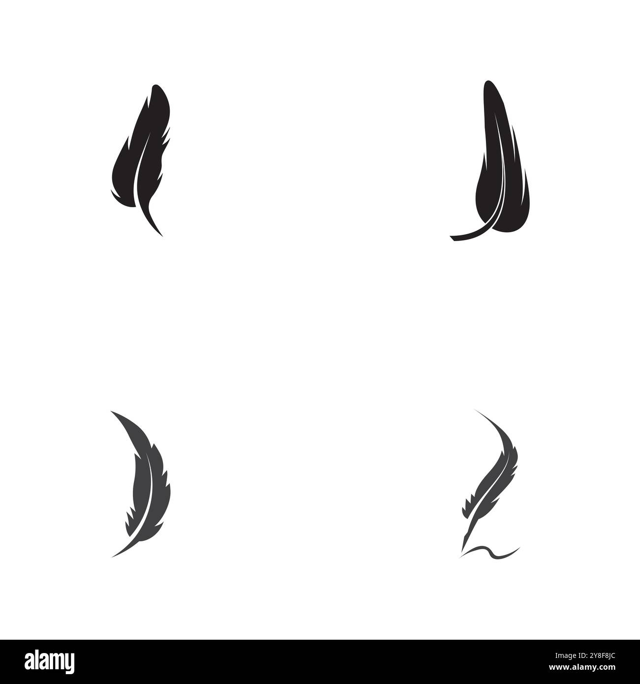 Set Feathers Logo Template vector symbol nature Stock Vector