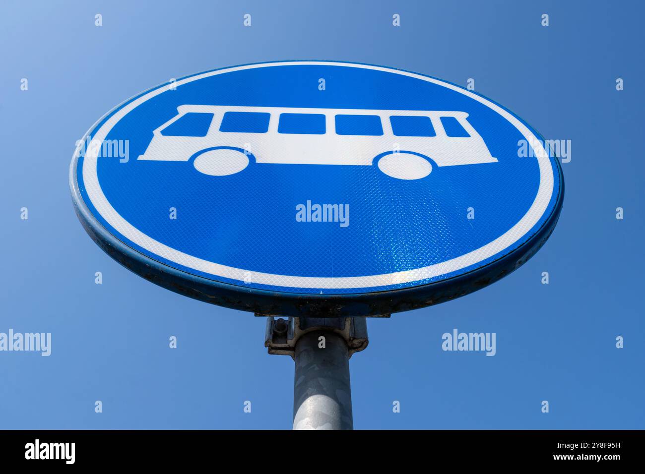 Dutch road sign: bus lane Stock Photo