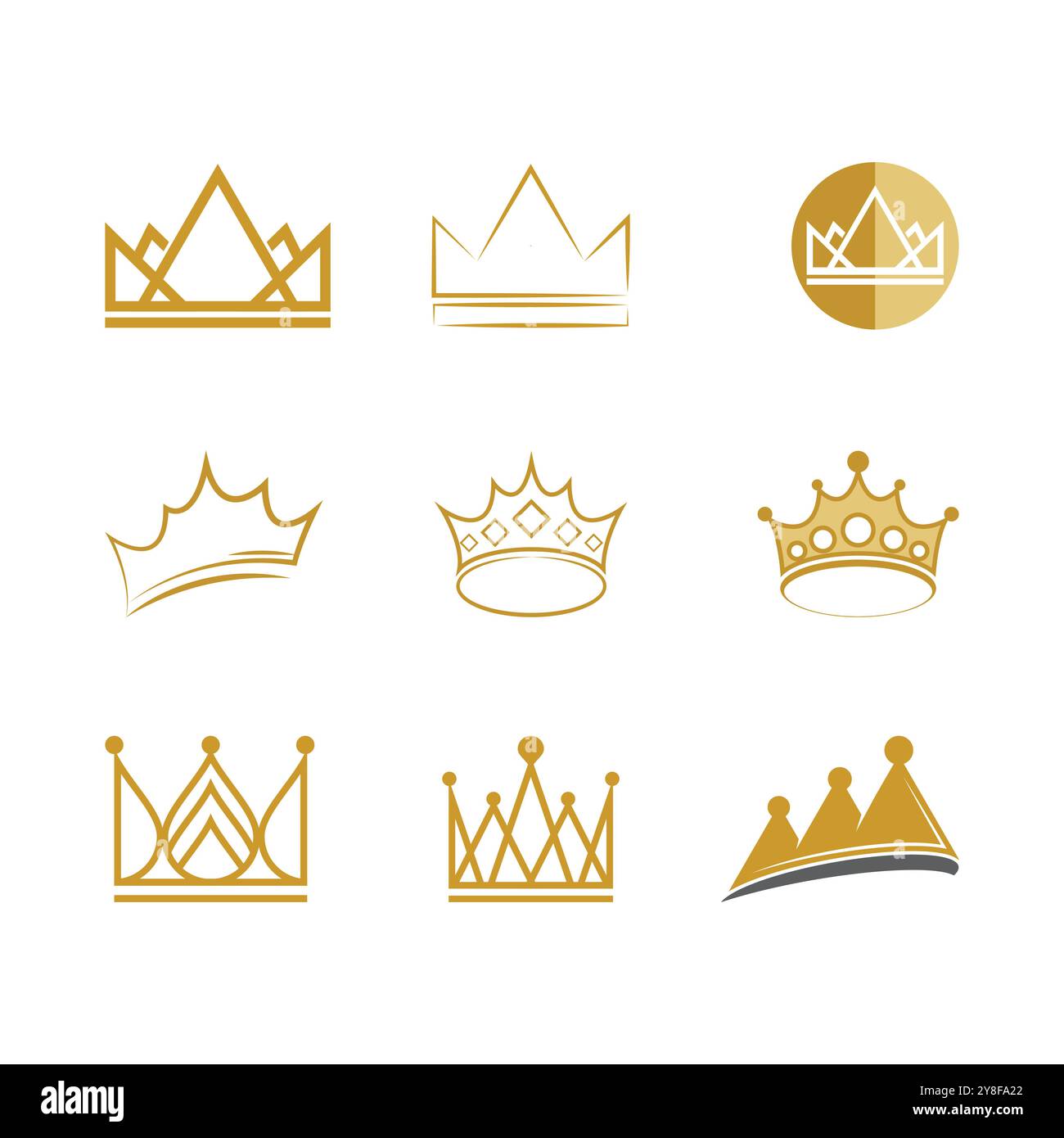 Royal King Queen Crown Elegant Luxury logo design Stock Vector Image ...