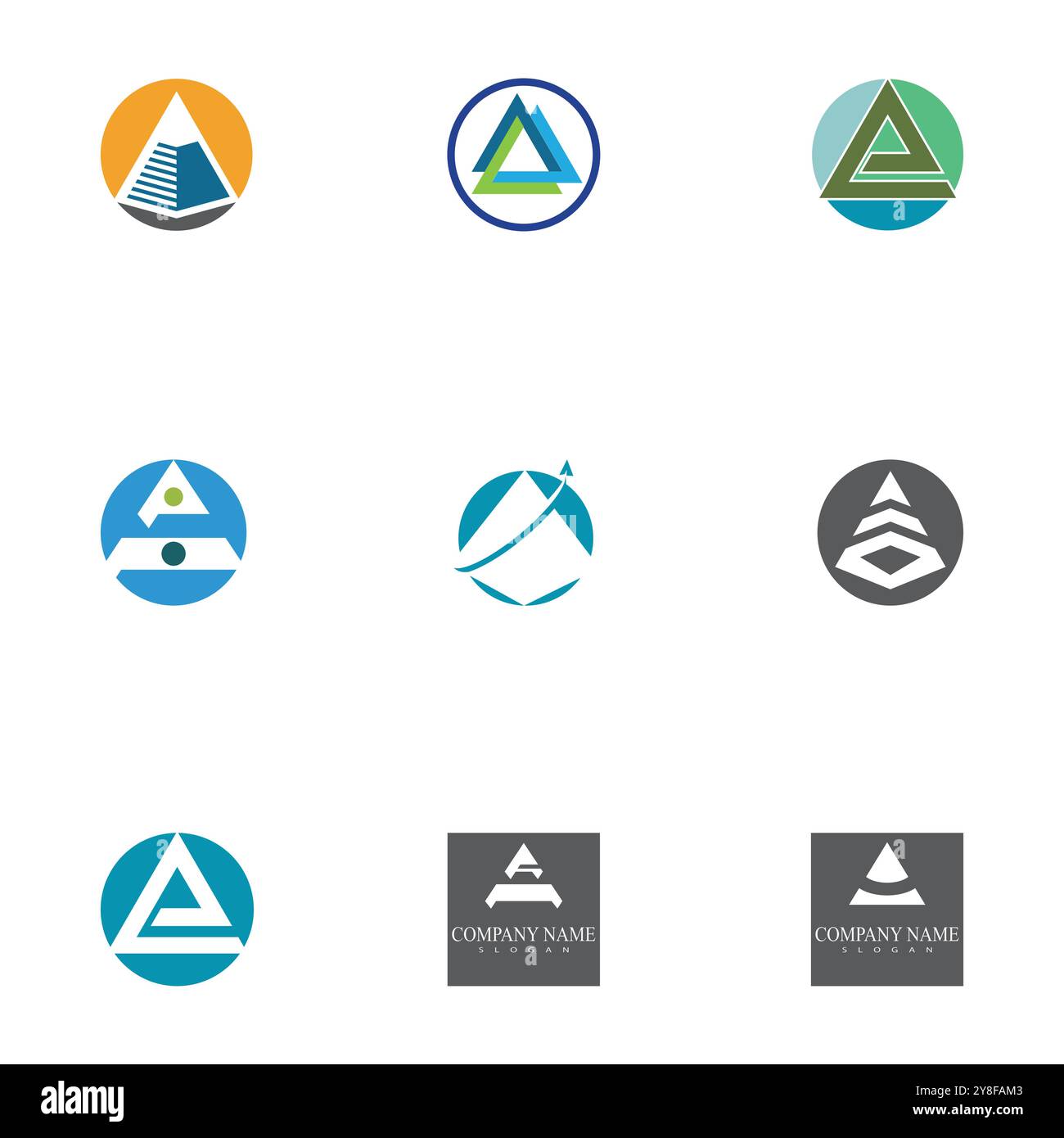 Futuristic Triangle Chain logo design inspiration Stock Vector Image ...