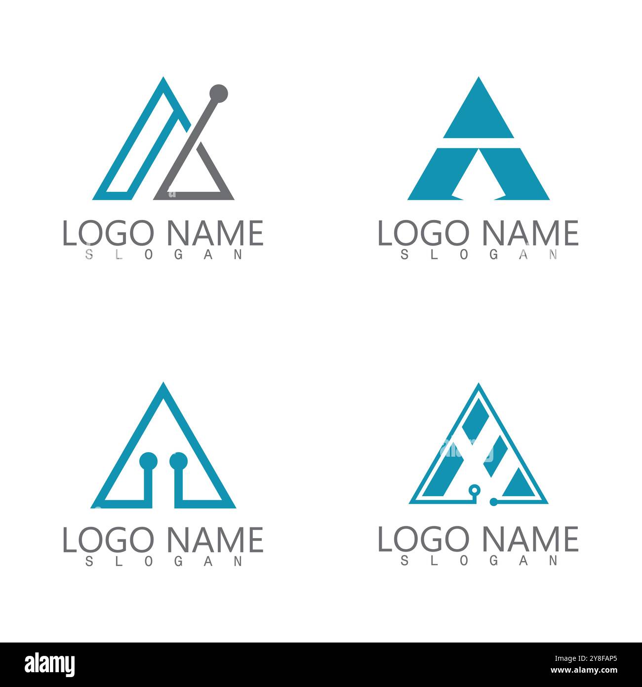 Futuristic Triangle Chain logo design inspiration Stock Vector Image ...