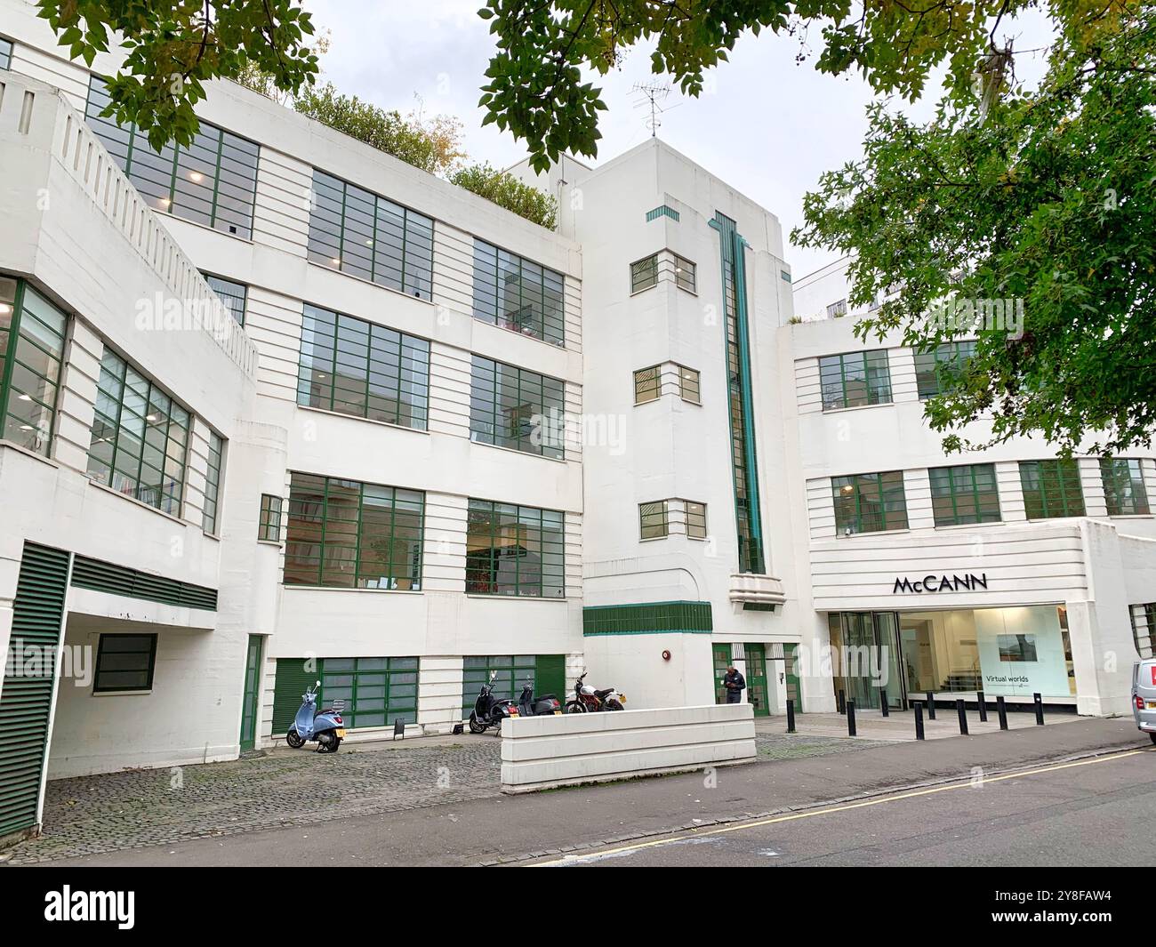 Art Deco Daimler car hire garage, Herbrand st, Bloomsbury , London - Smartphone Captured Stock Image