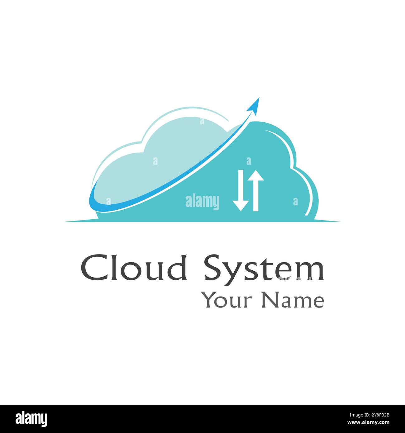 Cloud illustration logo vector flat design Stock Vector