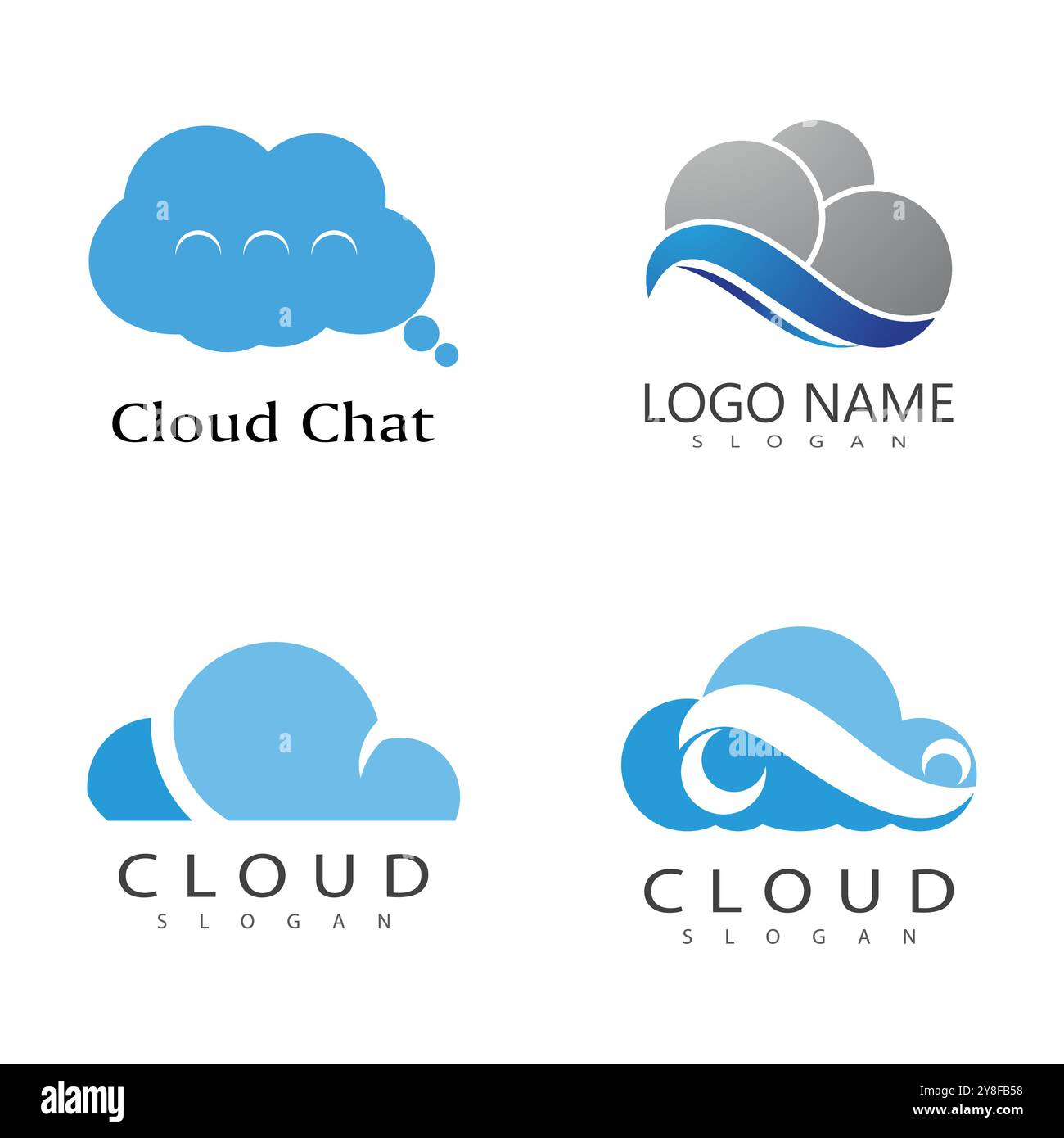 Cloud illustration logo vector flat design Stock Vector