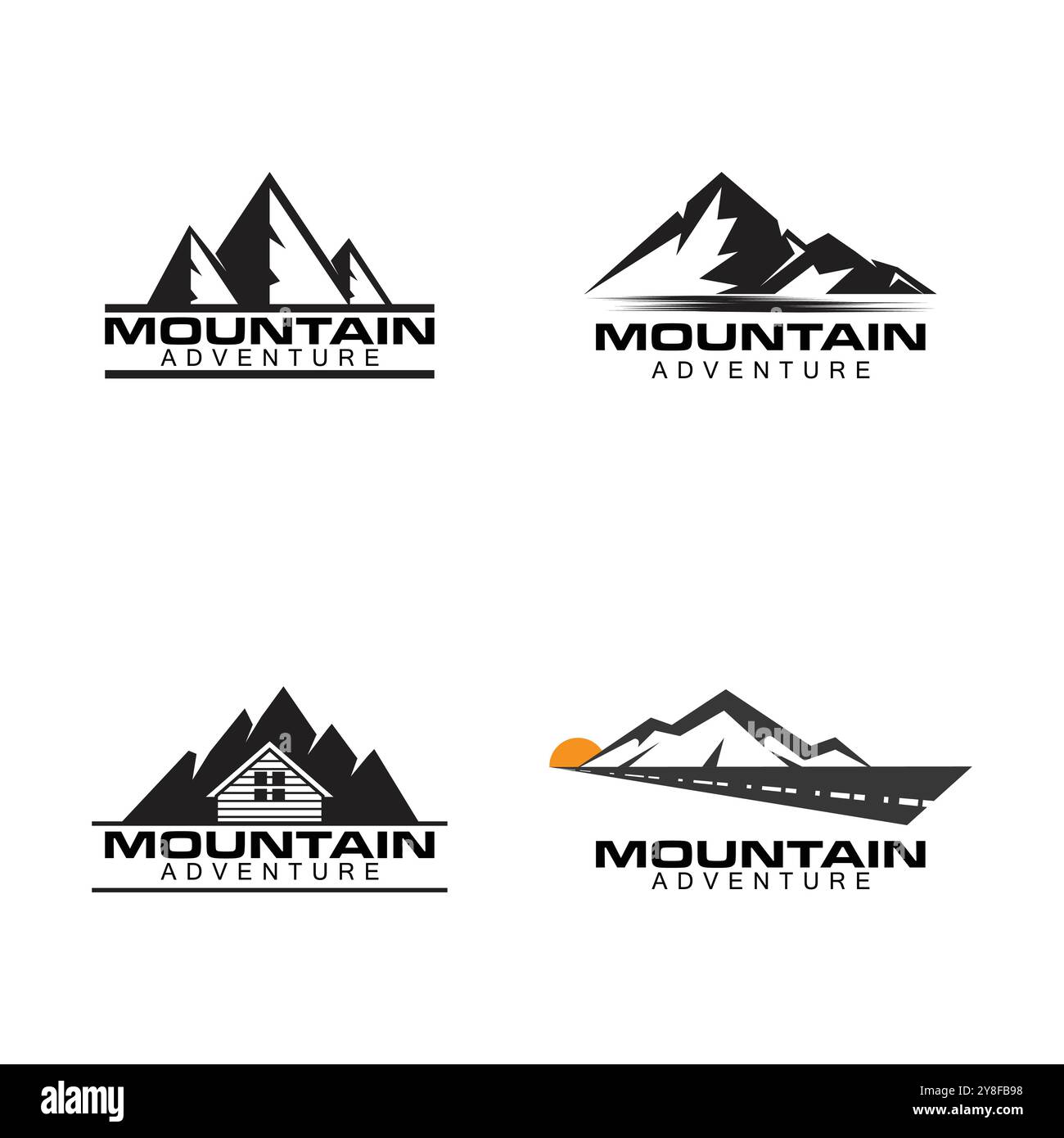Mountain icon Logo Template Vector illustration design Stock Vector