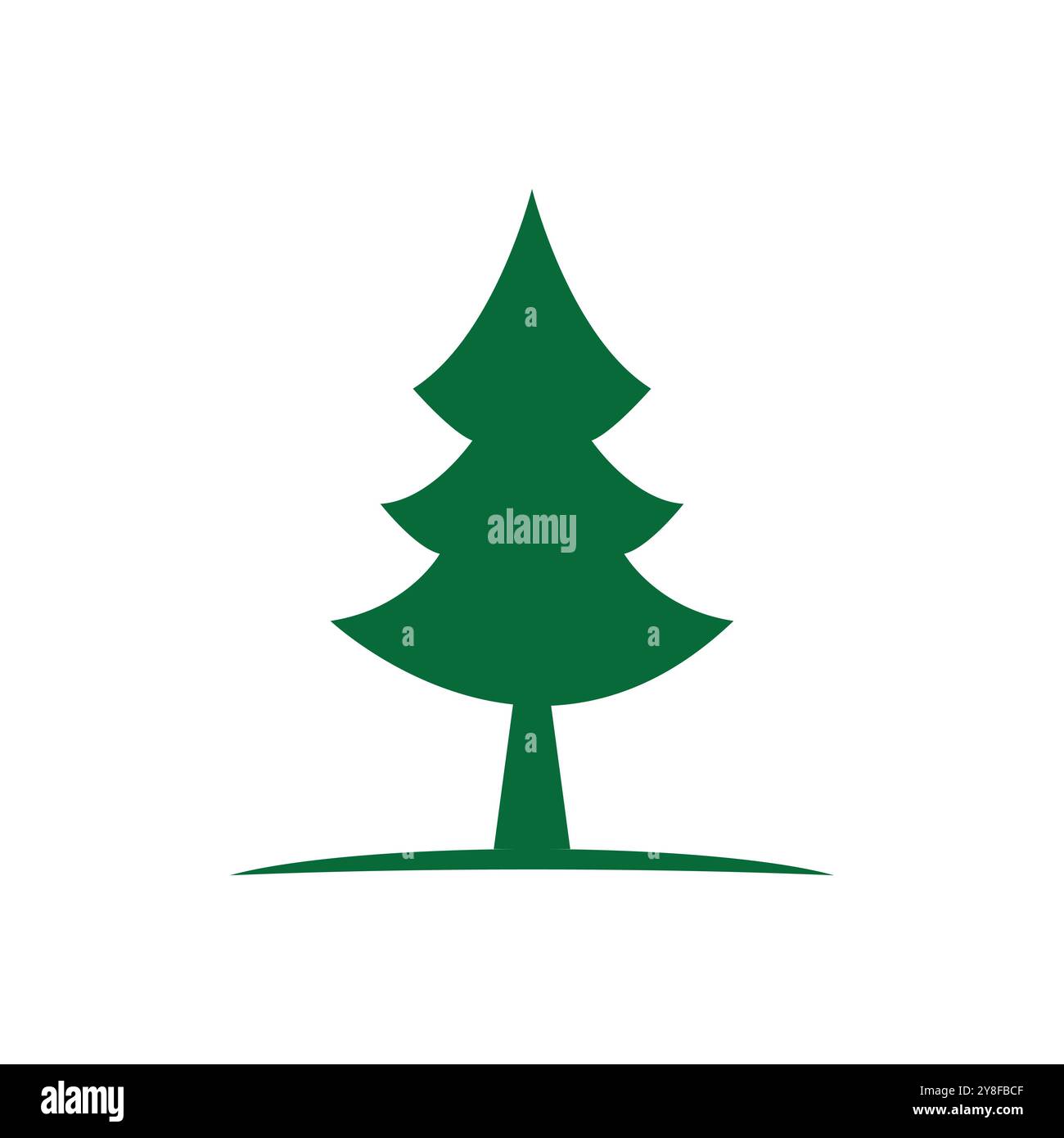 Pine tree illustration vector flat design template Stock Vector