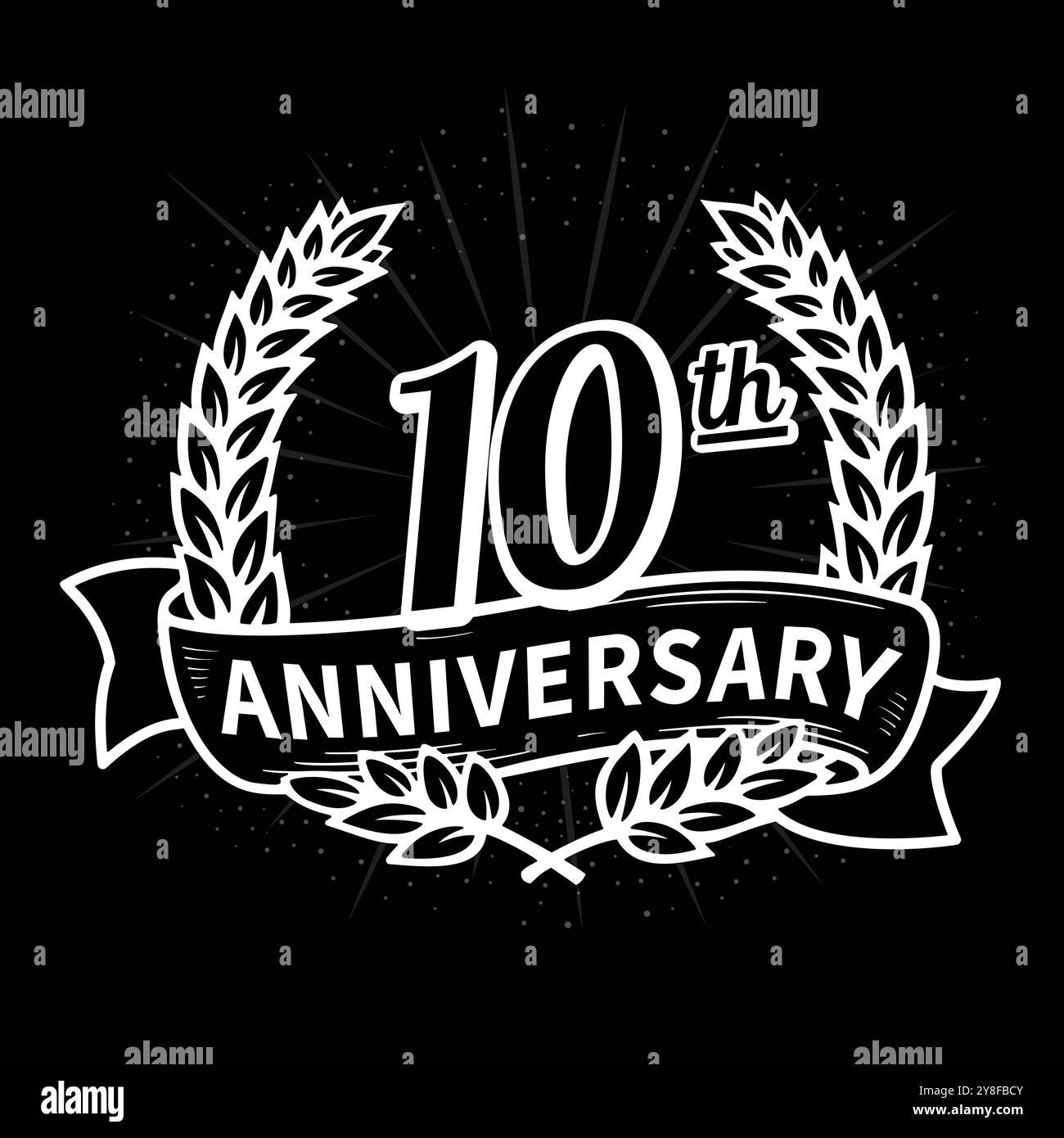 10 years anniversary celebration logotype. 10th anniversary logo. Vector and illustration. Stock Vector