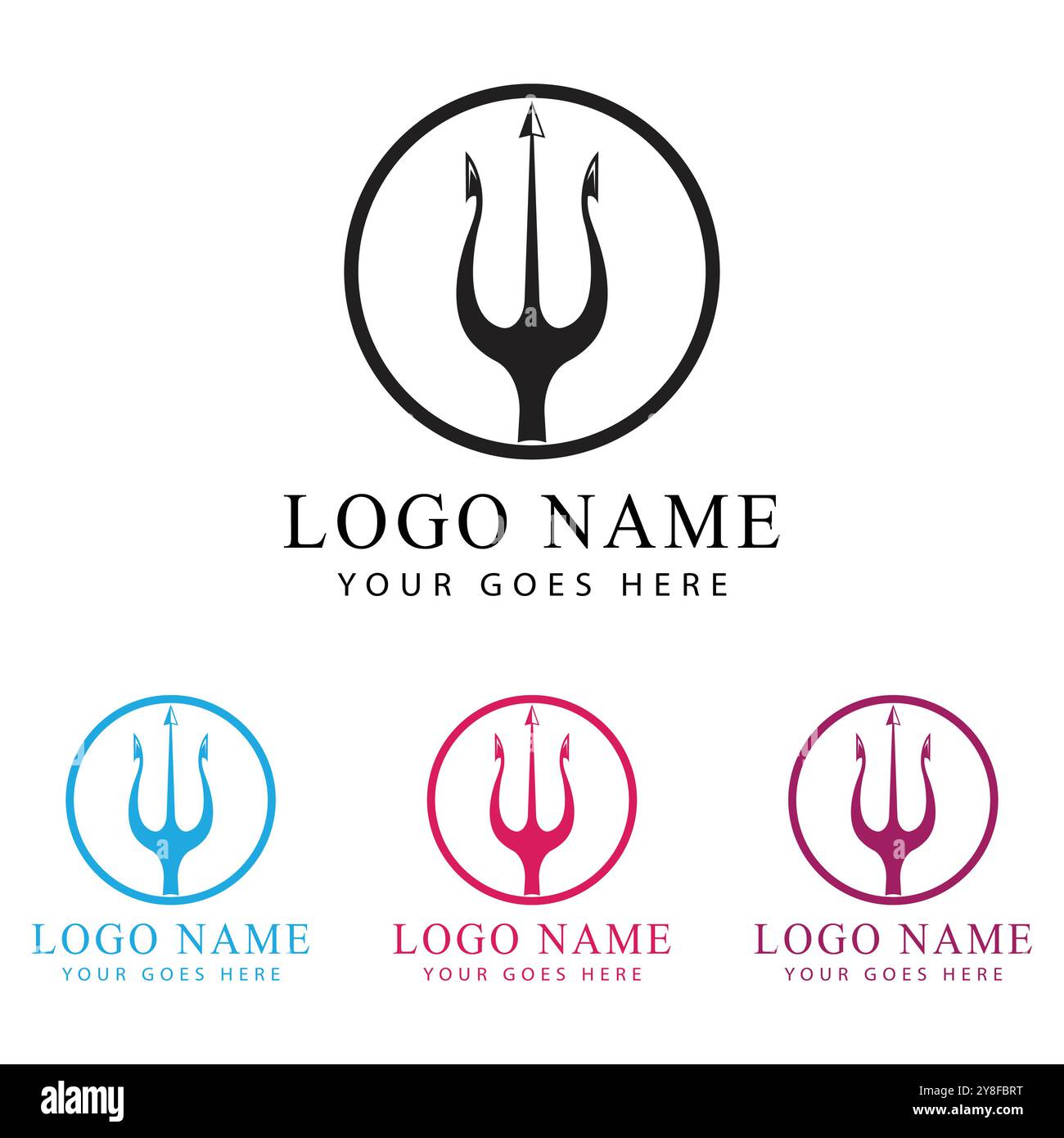 Vector illustration trident logo hi-res stock photography and images ...