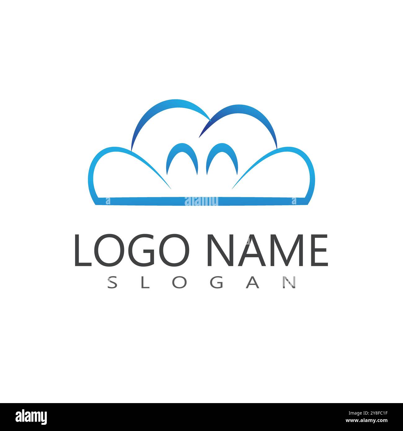 Cloud illustration logo vector flat design Stock Vector