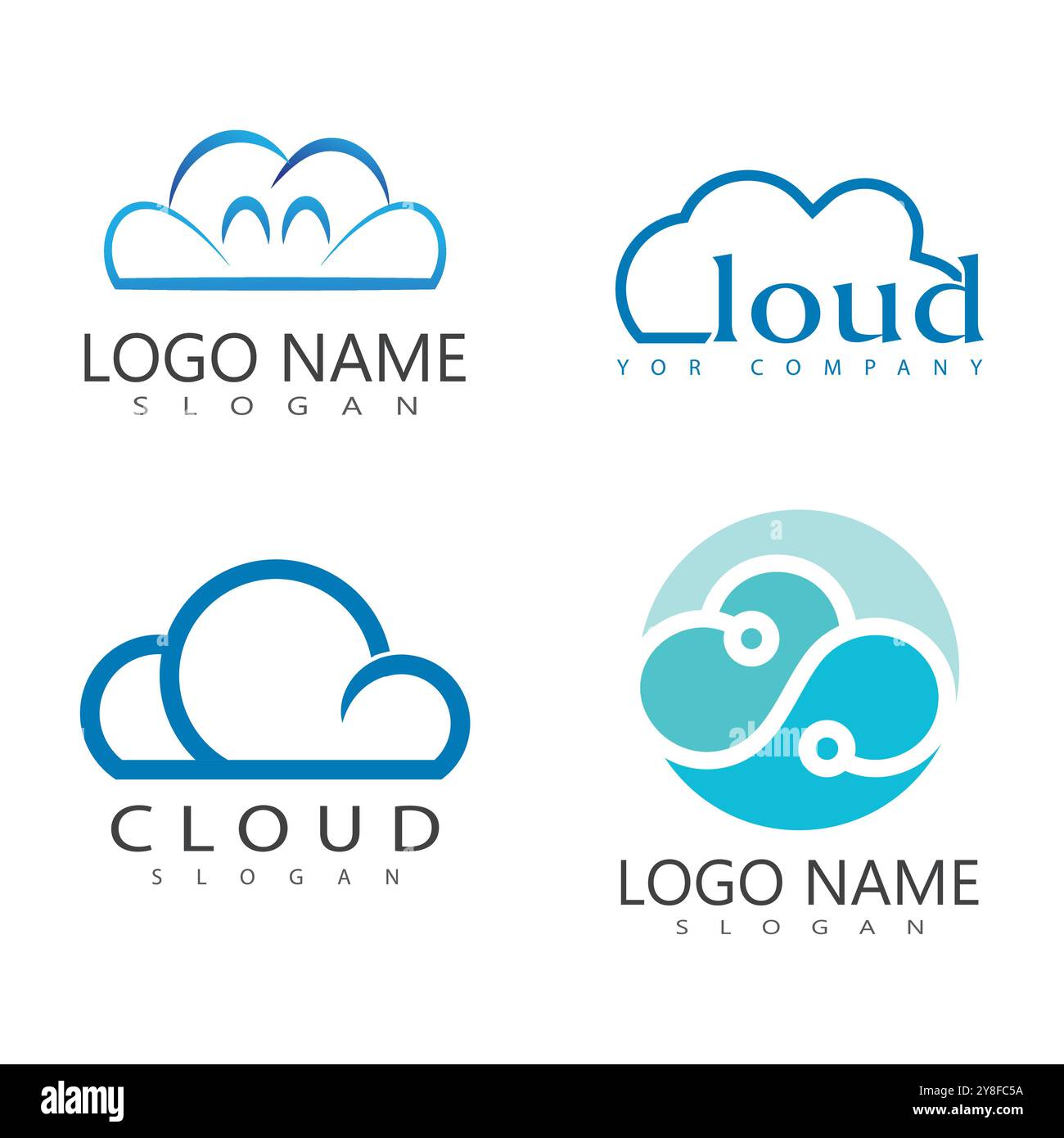 Cloud illustration logo vector flat design Stock Vector