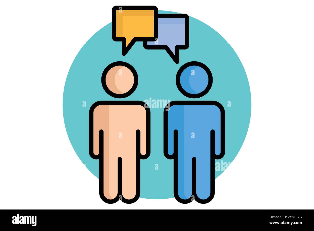 Conversation colored outline icon. people with chat. icon related to ...