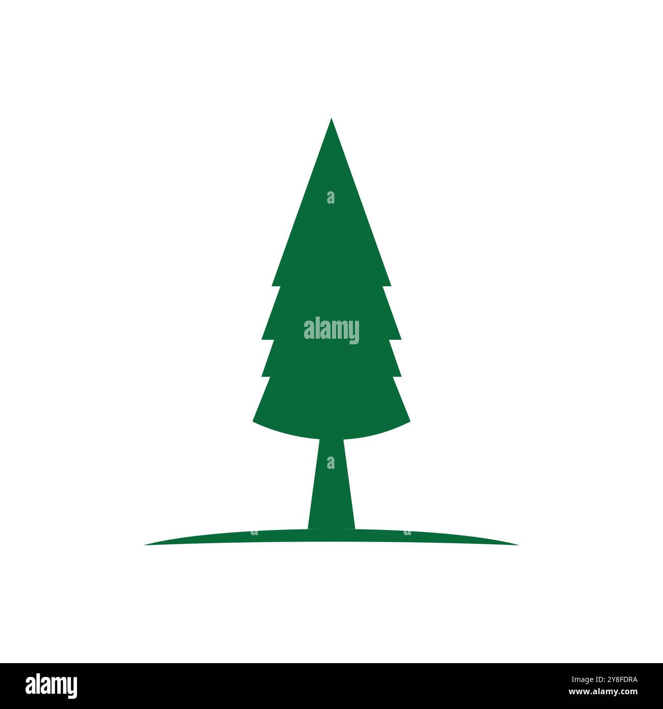 Pine tree illustration vector flat design template Stock Vector