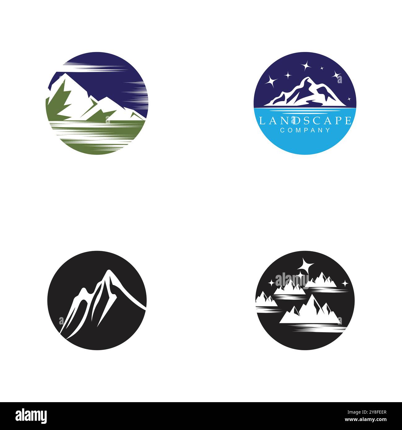 Mountain icon Logo Template Vector illustration design Stock Vector