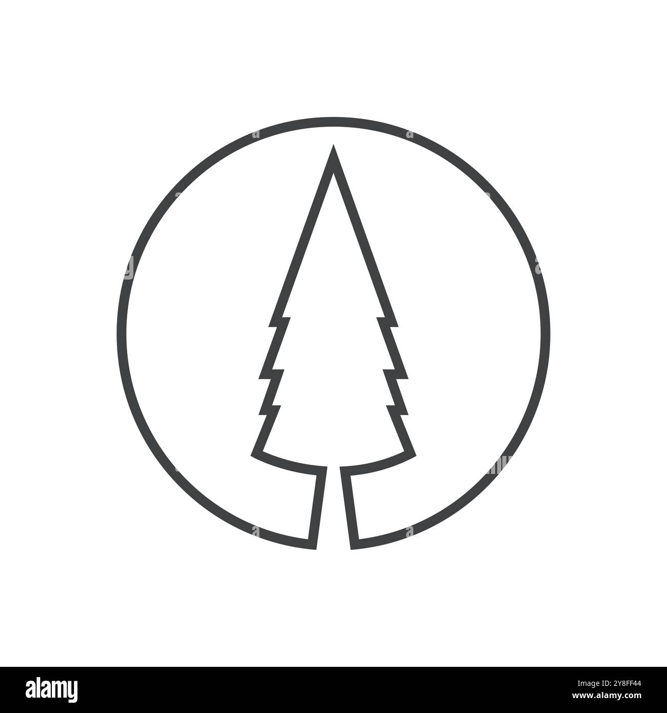 Pine tree illustration vector flat design template Stock Vector Image ...